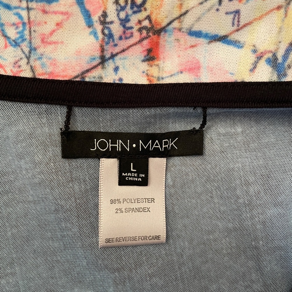 EUC John Mark Womens Sheer Denim Jacket Look Full Zip Size L - Picture 6 of 6